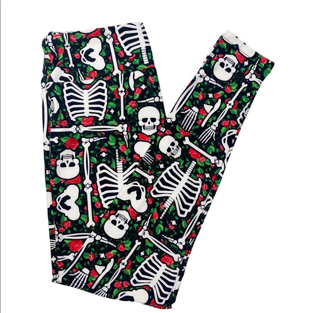 LuLaRoe Skeleton Halloween Leggings OS